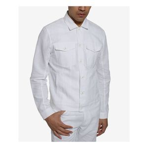 SEANJOHN Mens White Button Down Cotton Blend Cotton Blend Shirt 4XL